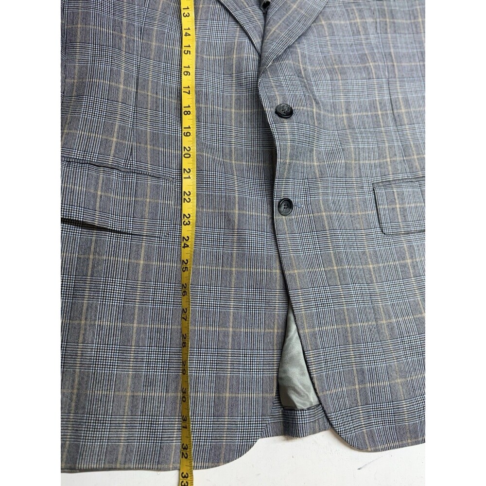 1970s Tweed 3 Piece Suit Gray Prince of Wales Glen Plaid Check 44L 38x33 Union - Picture 4 of 16